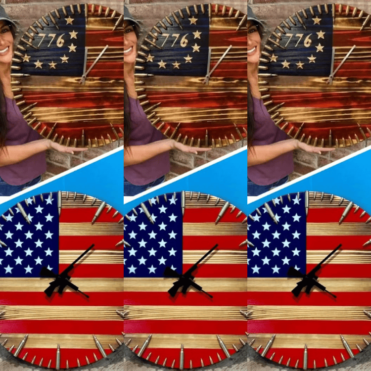 🔥Veteran's Day Pre-Sale 60% OFF🔥Handmade Patriotic Wooden American Flag Clock Wall Decor