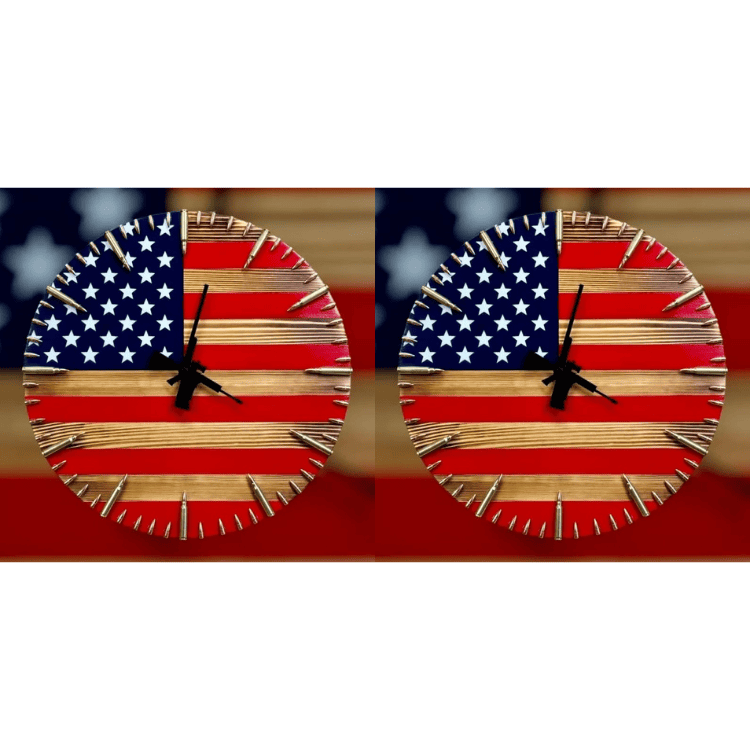 🔥Veteran's Day Pre-Sale 60% OFF🔥Handmade Patriotic Wooden American Flag Clock Wall Decor