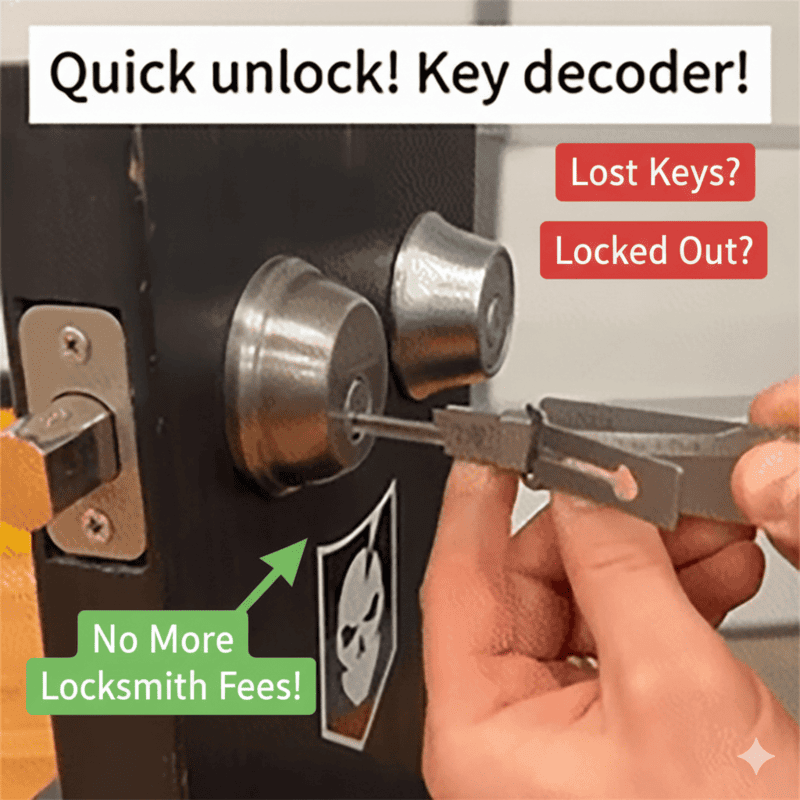 🔥Hot Sale 49% Off ⚒️ Flat Key Lock Compatible Master Key Decoder Tool