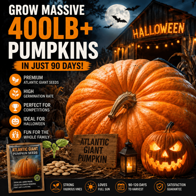 Atlantic Giant Pumpkin Seeds🎃-Grow 400LB Giant Pumpkins in Just 90 Days 🌱