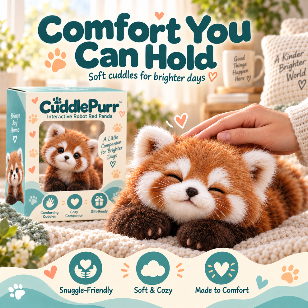 🎄50% OFF 🐾CuddlePurr Red Panda – Interactive Plush Companion | A Little Friend, A Lot of Love