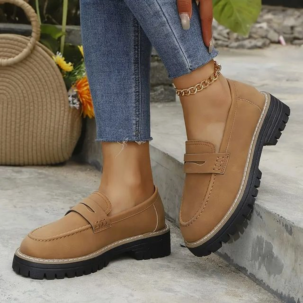 🔥 Last Day 60% OFF 🔥 Women's Lightweight Vintage Penny Loafers - Slip-On Platform Shoes with Thick Rubber Sole