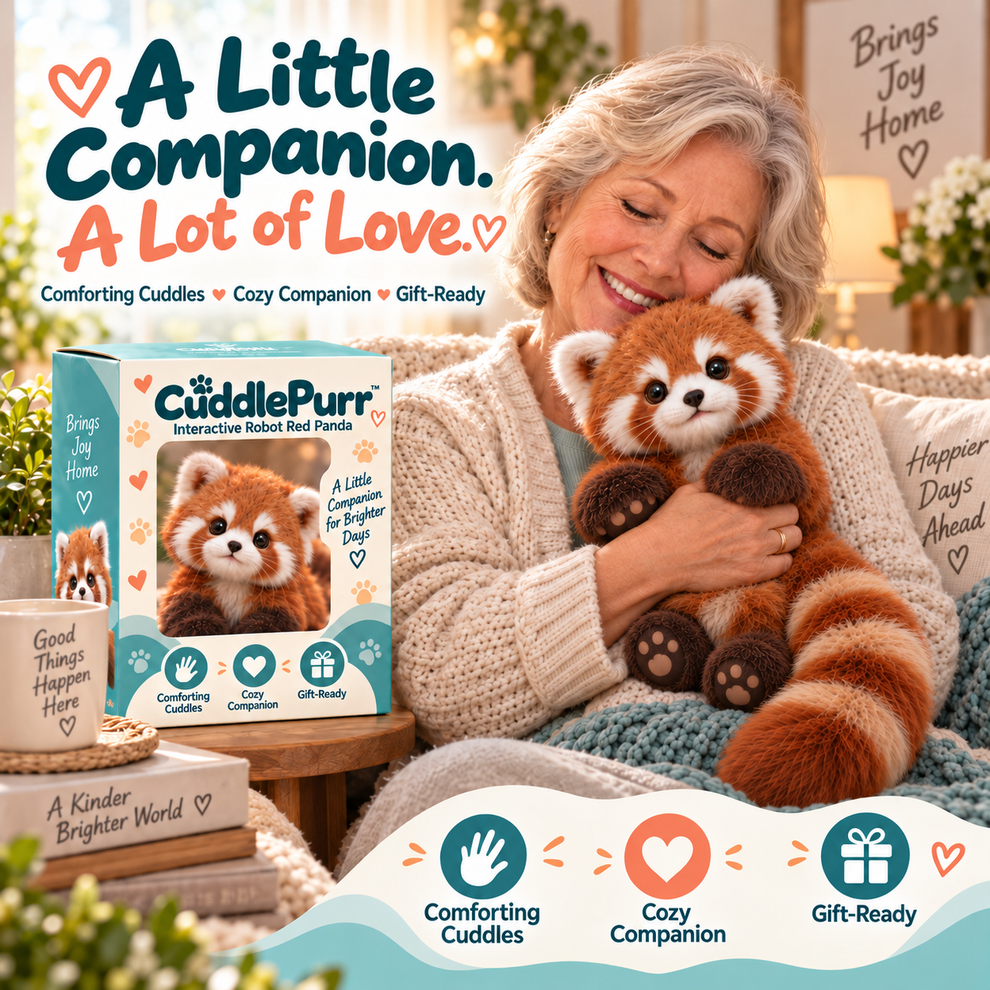 🎄50% OFF 🐾CuddlePurr Red Panda – Interactive Plush Companion | A Little Friend, A Lot of Love