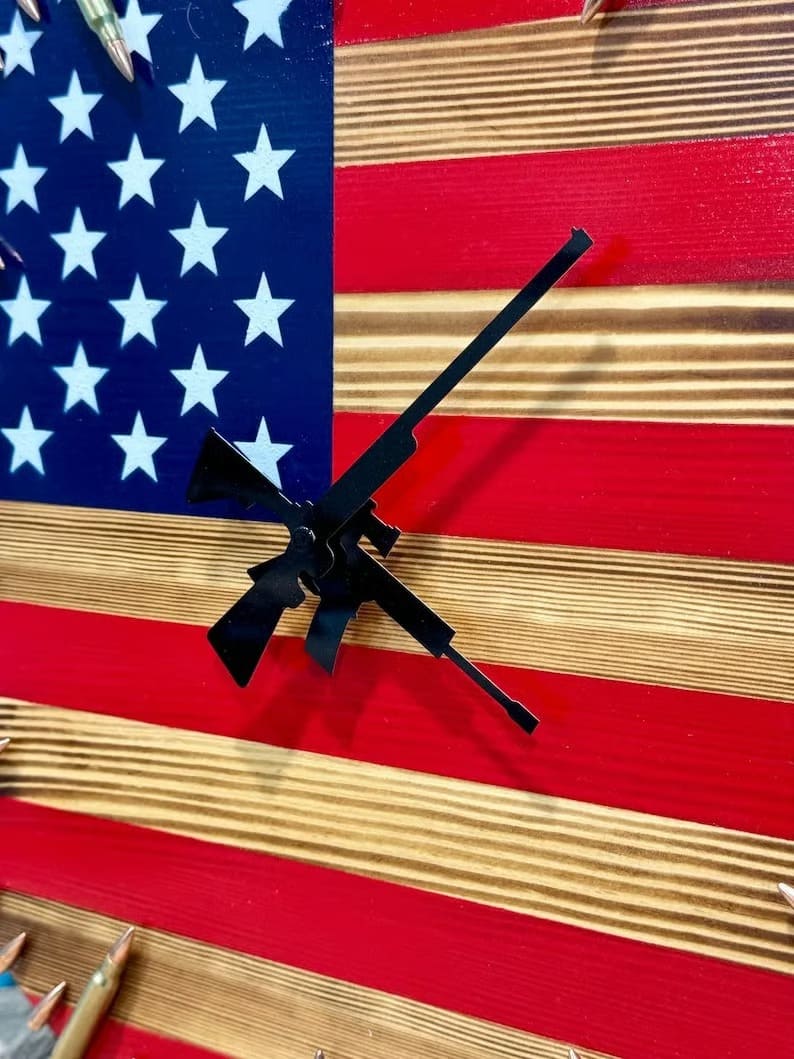 🔥Veteran's Day Pre-Sale 60% OFF🔥Handmade Patriotic Wooden American Flag Clock Wall Decor
