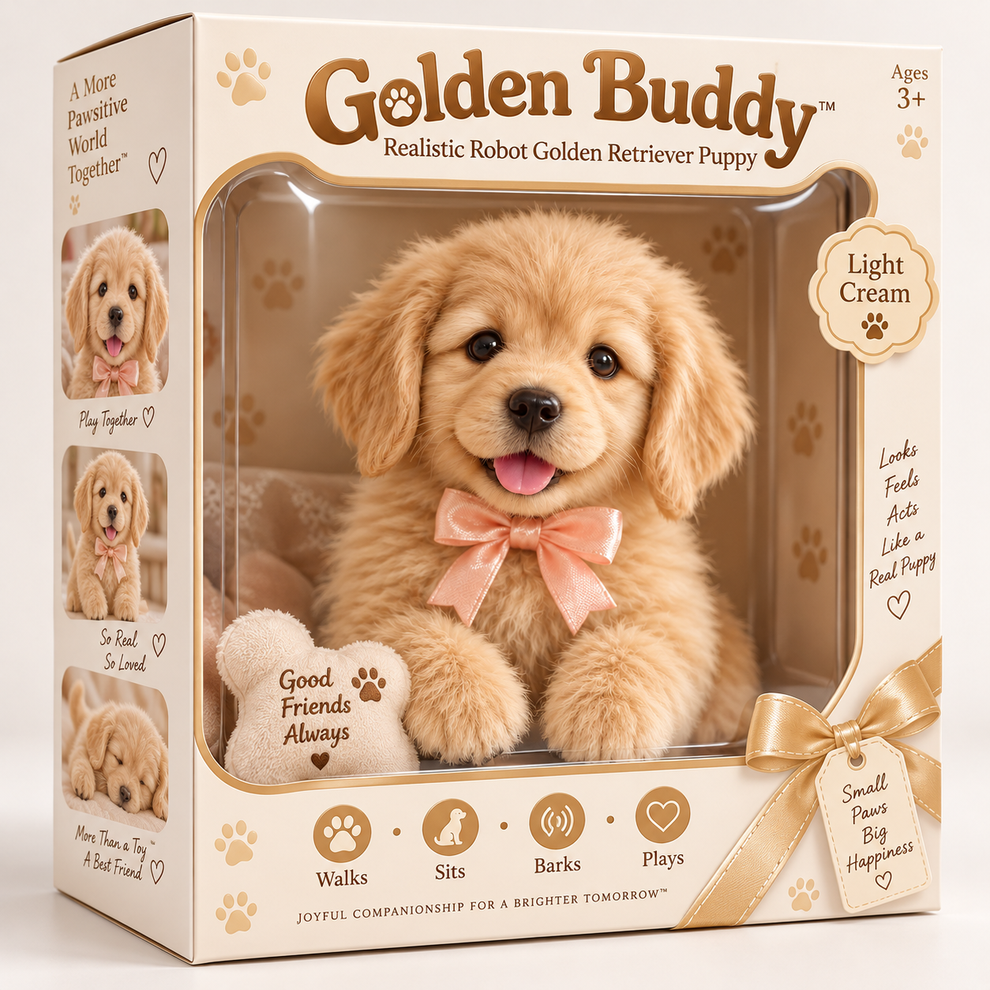 🎄 50% OFF – Golden Buddy Realistic Robot Golden Retriever Puppy