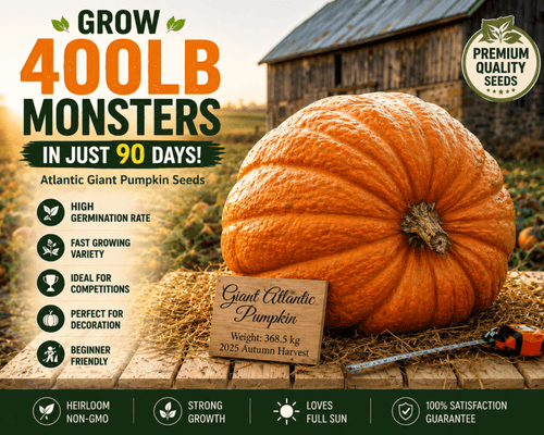 Atlantic Giant Pumpkin Seeds🎃-Grow 400LB Giant Pumpkins in Just 90 Days 🌱