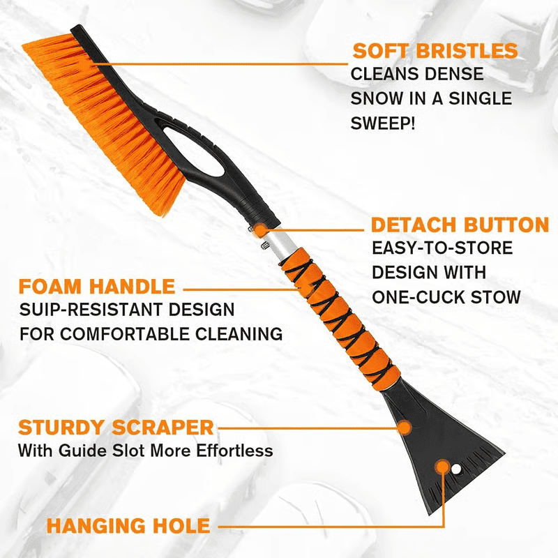Telescopic Car Snow Brush With Ice Scraper