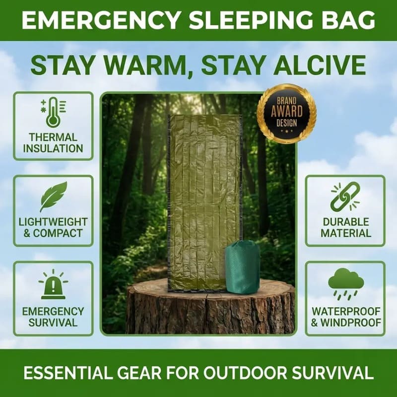 Emergency Waterproof Survival Sleeping Bag for Camping & Hiking