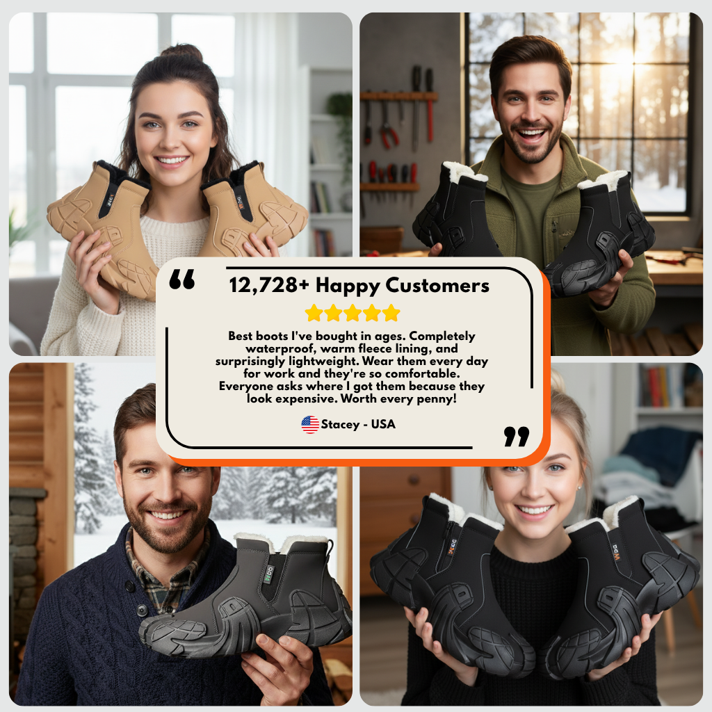 🔥 Hot Sale 70% OFF 👟 Unisex Warm Fleece Waterproof Boots