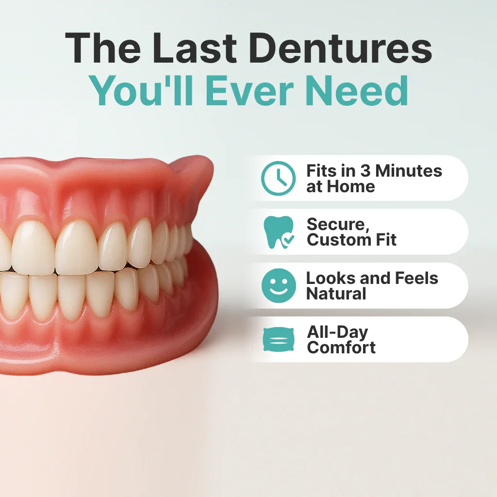 ✅ Advanced Custom-Fit Functional Dentures 🦷 Smile Confidently Again in Just 3 Minutes ❌ No Dentist Needed!