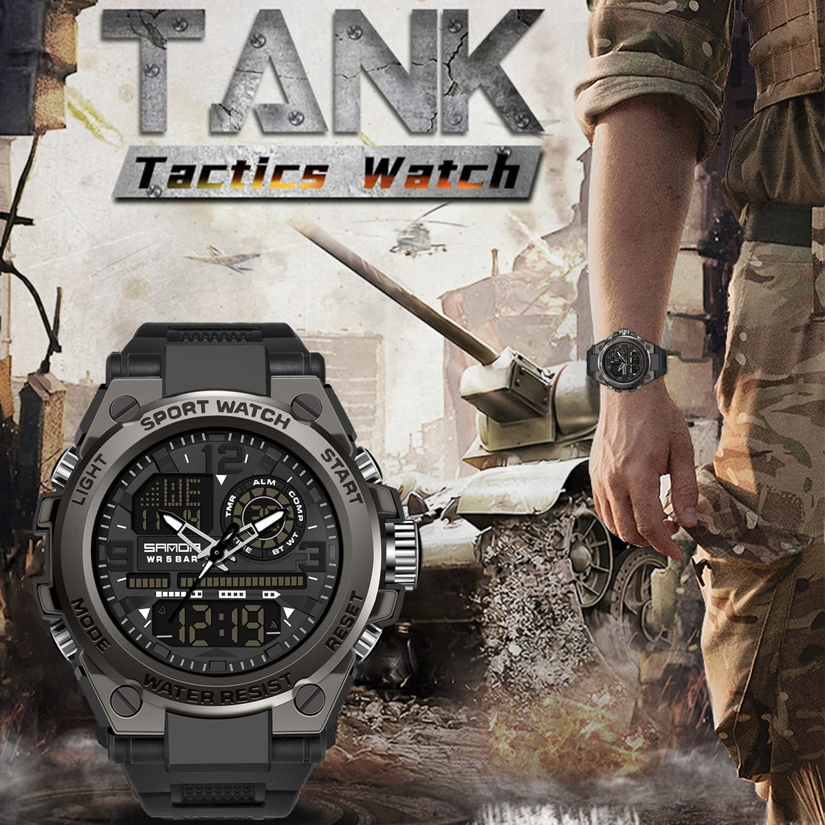 🔥 Hot Sale 70% OFF ⌚ Men's Waterproof Sports Watch with Luminous Display