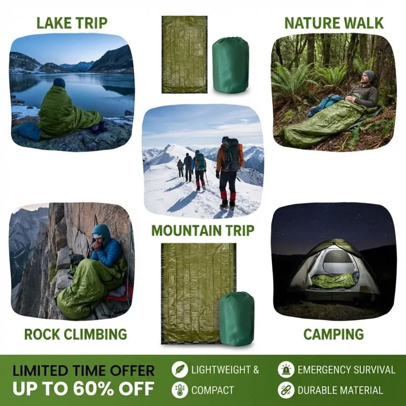 Emergency Waterproof Survival Sleeping Bag for Camping & Hiking