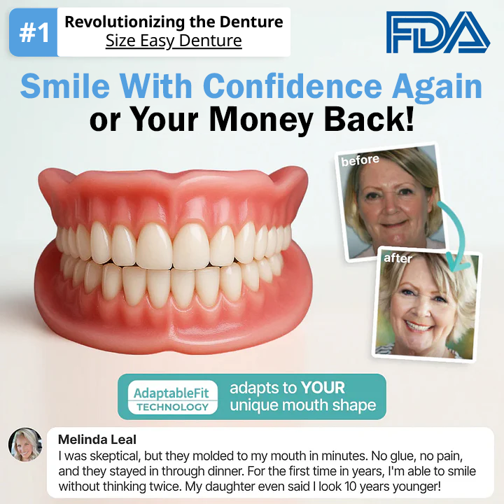 ✅ Advanced Custom-Fit Functional Dentures 🦷 Smile Confidently Again in Just 3 Minutes ❌ No Dentist Needed!